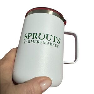 Camper 16.9 ounce stainless steel mug. Branded Sprouts Farmers Market. NWT